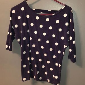 Blue and White Polka Dotted Shirt